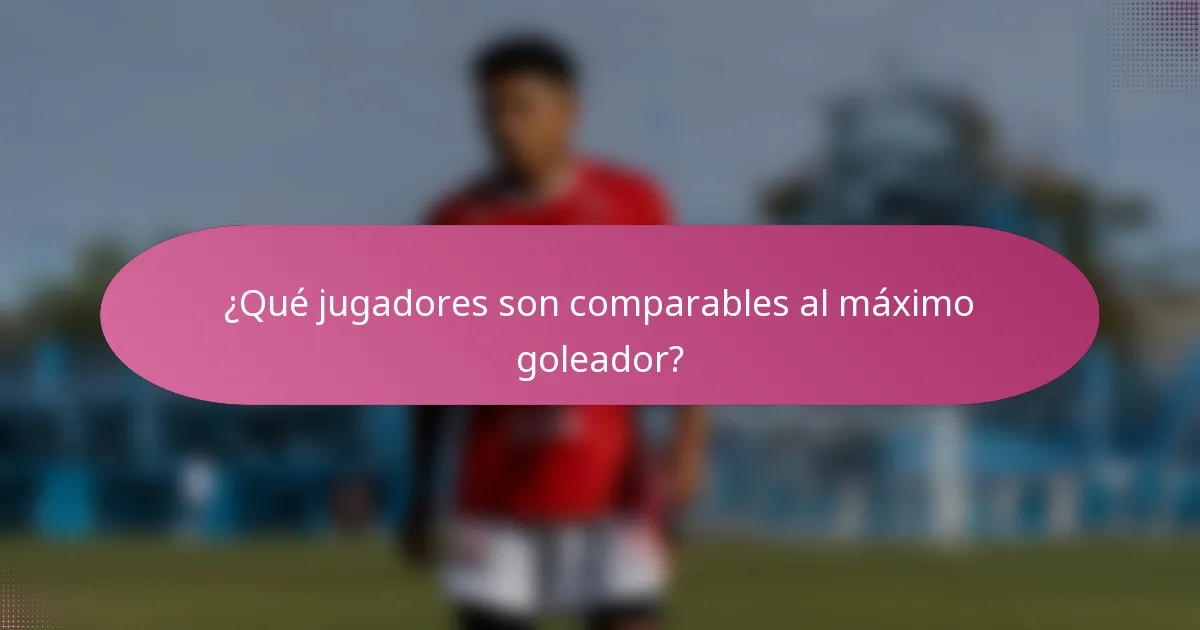 ¿Qué jugadores son comparables al máximo goleador?
